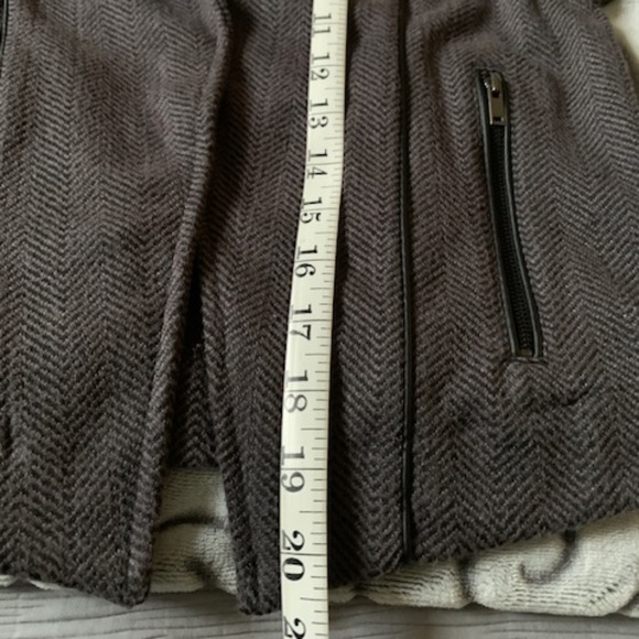 Chevron knit MOTO jacket with faux leather trim - Picture 4 of 6